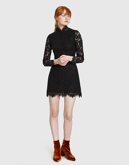 Jerome Lace Mini Dress in Black